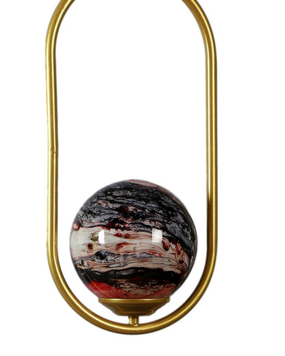 Doom Single 3D Glass Hanging In Golden Finish Ceiling Lamp