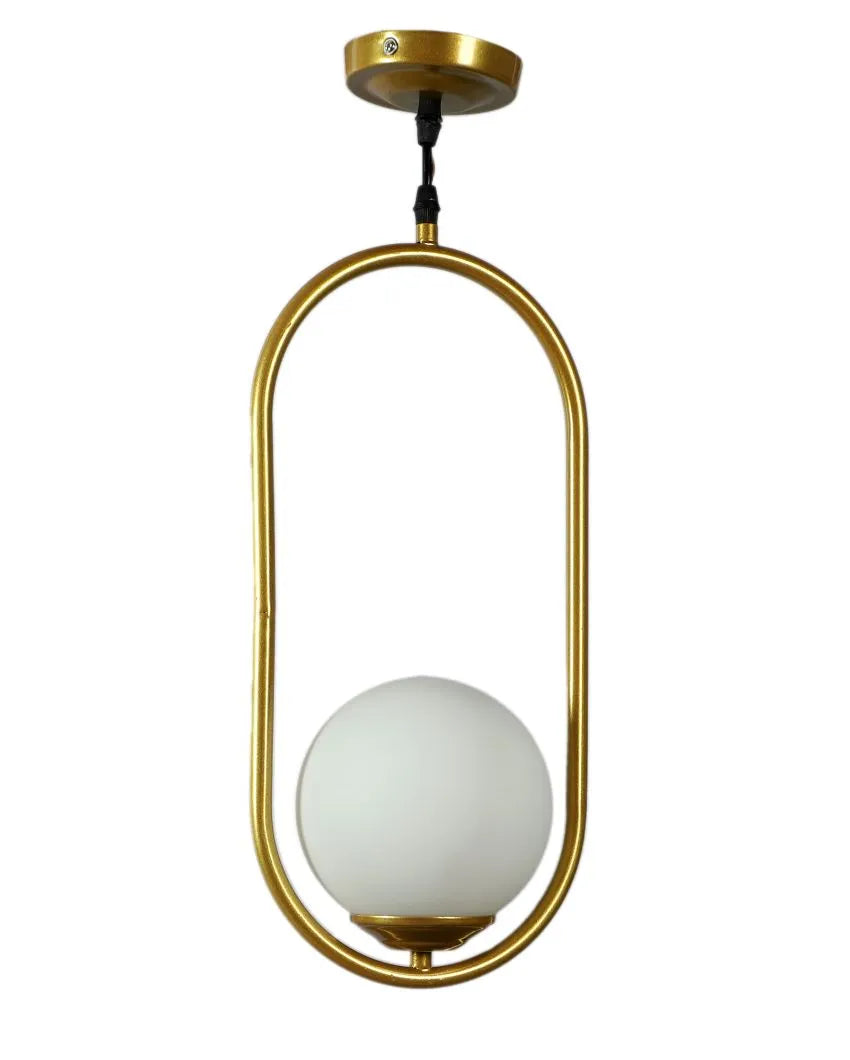 Doom Glass Hanging In Golden Finish Ceiling Lamp