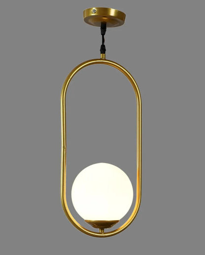 Doom Glass Hanging In Golden Finish Ceiling Lamp