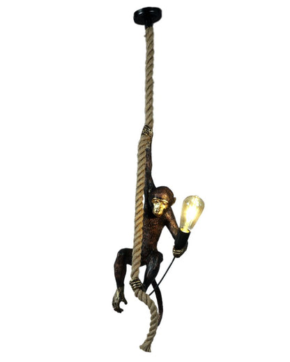 Monkey Hanging In Black Finshing Ceiling Lamp
