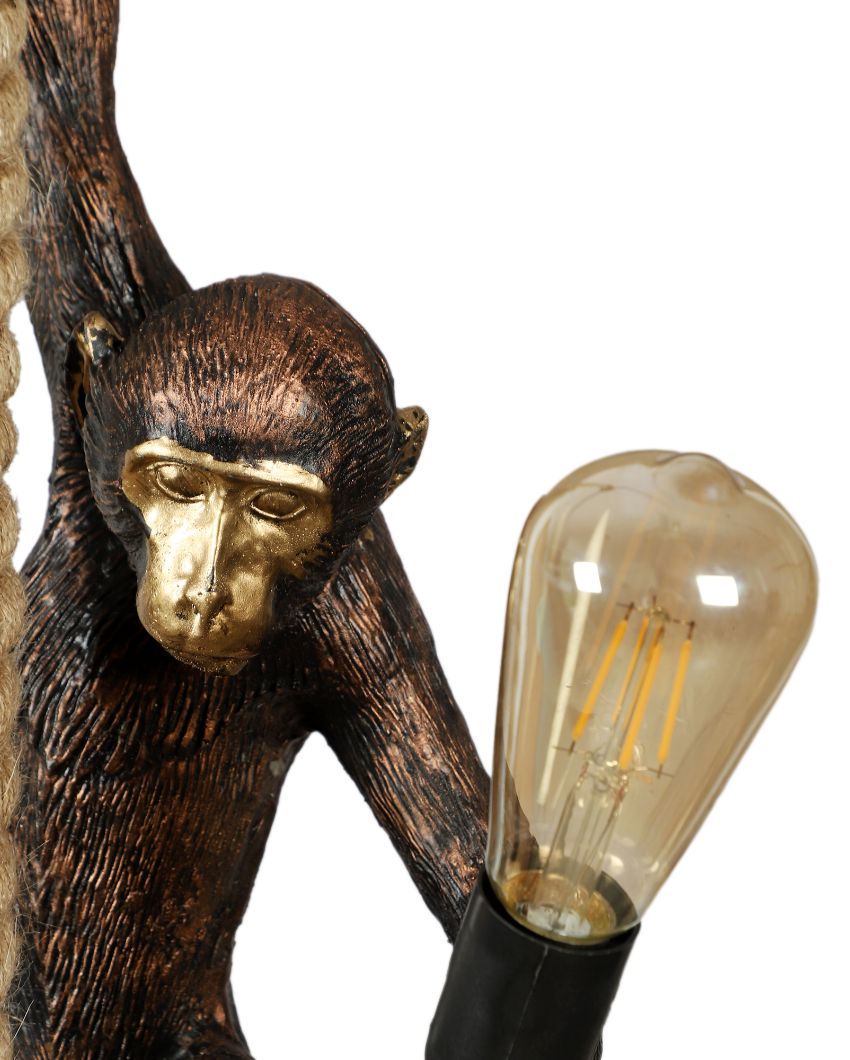 Monkey Hanging In Black Finshing Ceiling Lamp
