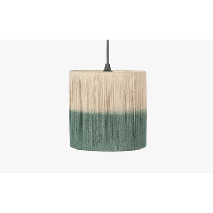 Earth Weave Green & Beige Pendant Hanging Lamp With Accessories | 9 x 11 inches