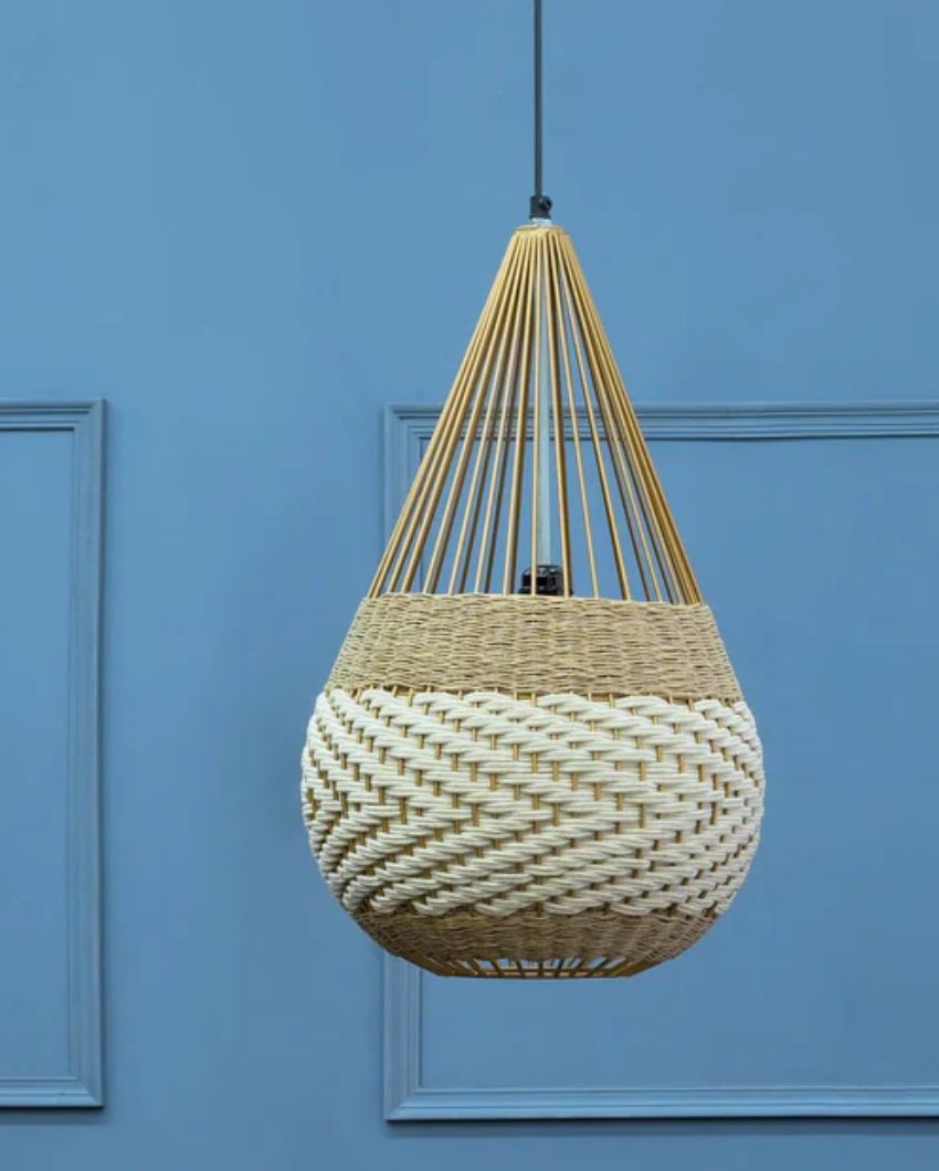 Elegant Rattan Hanging Lamp | 14 x 20 inches