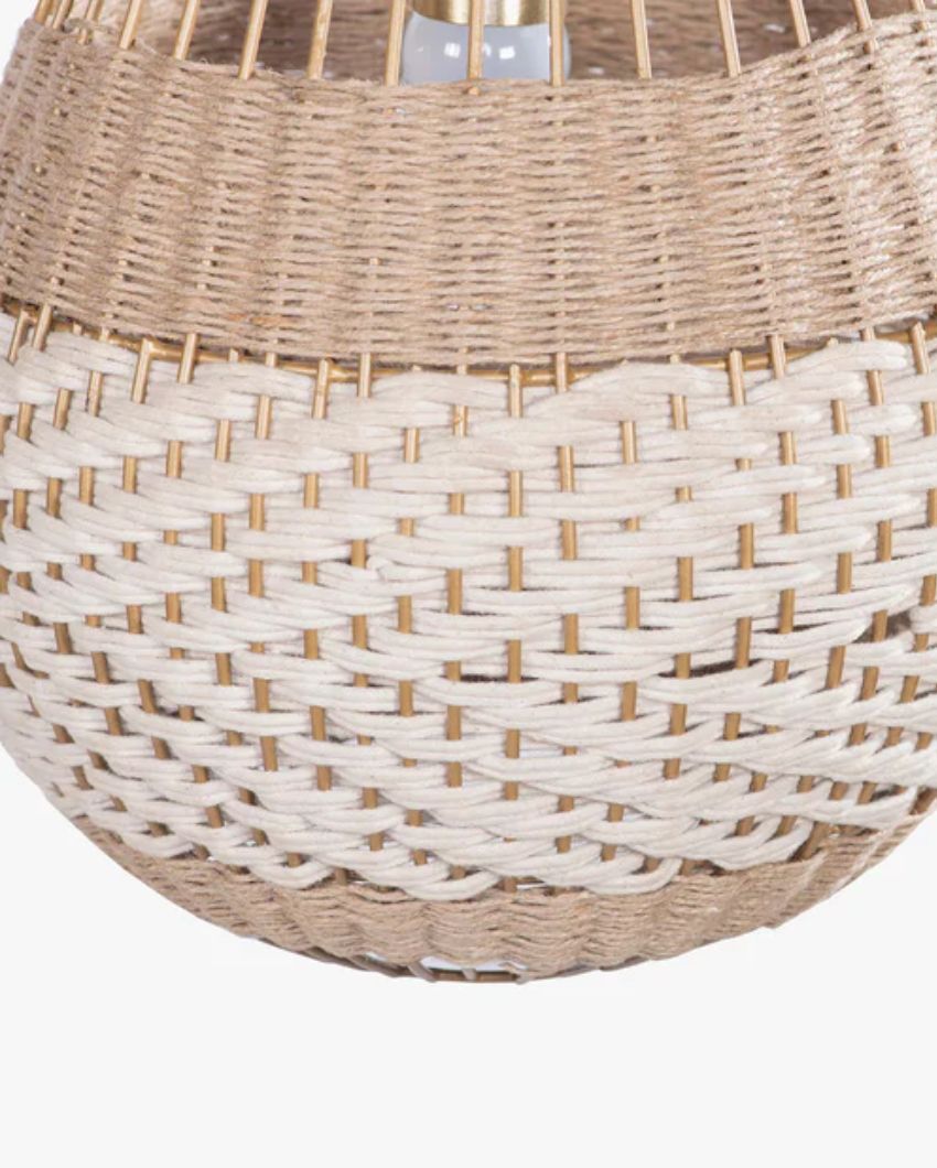 Elegant Rattan Hanging Lamp | 14 x 20 inches