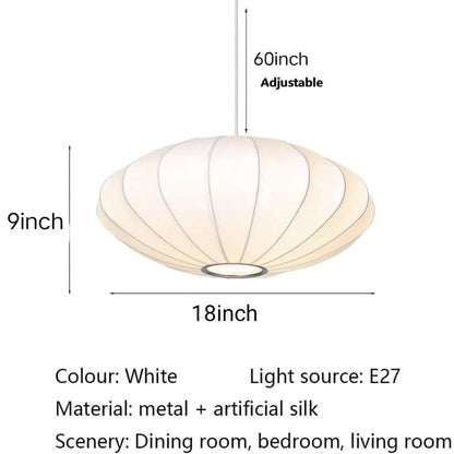 Silkworm Cocoon Italian White Pendant Lamp With Wire and Accessories