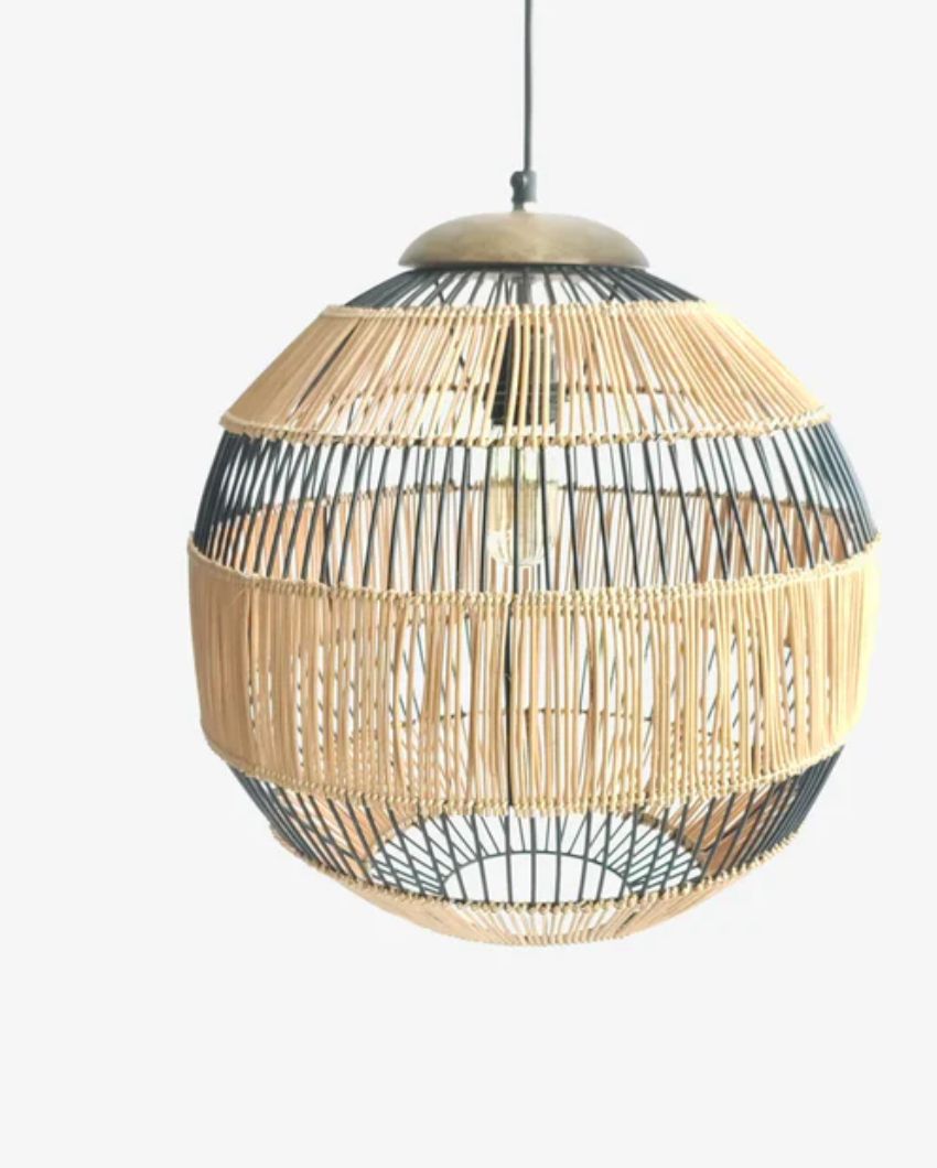 Handcrafted Rattan Hanging Lamp | 16 x 16 inches