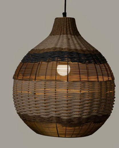 Rustic Rattan Hanging Lamp | 18 x 18 inches