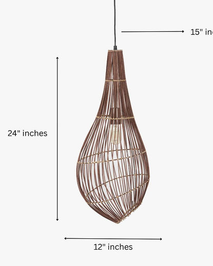 Beige Tall Hanging Lamp | 12 x 24 inches