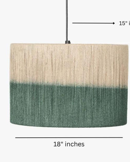 Afreen Green Hand Dyed Hanging Lamp | 18 x 10 inches