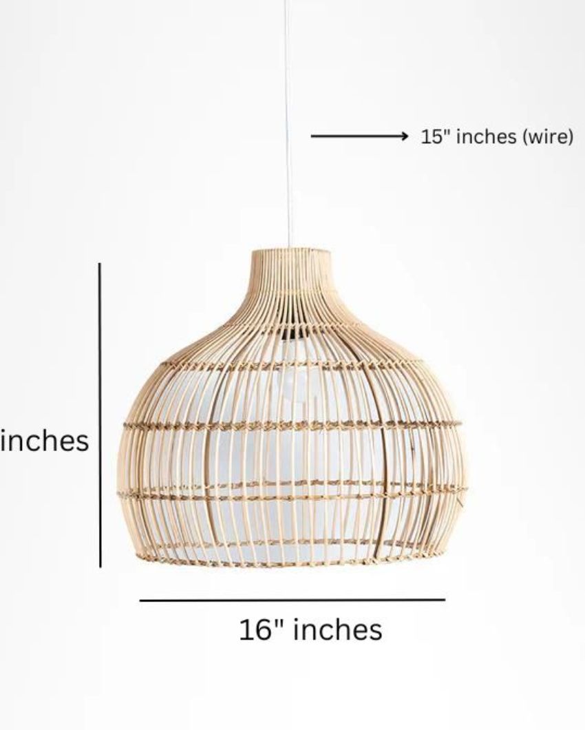 Modern Woven Rattan Handmade Hanging Lamp | 10 x 15 inches