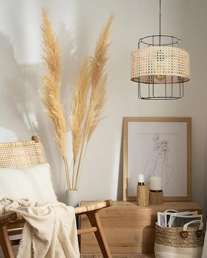 Modern Rattan Pendant Hanging Lamp | 15 x 20 inches