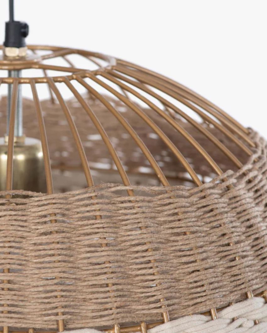 Woven Rattan Spherical Modern Hanging Lamp | 16 x 16 inches