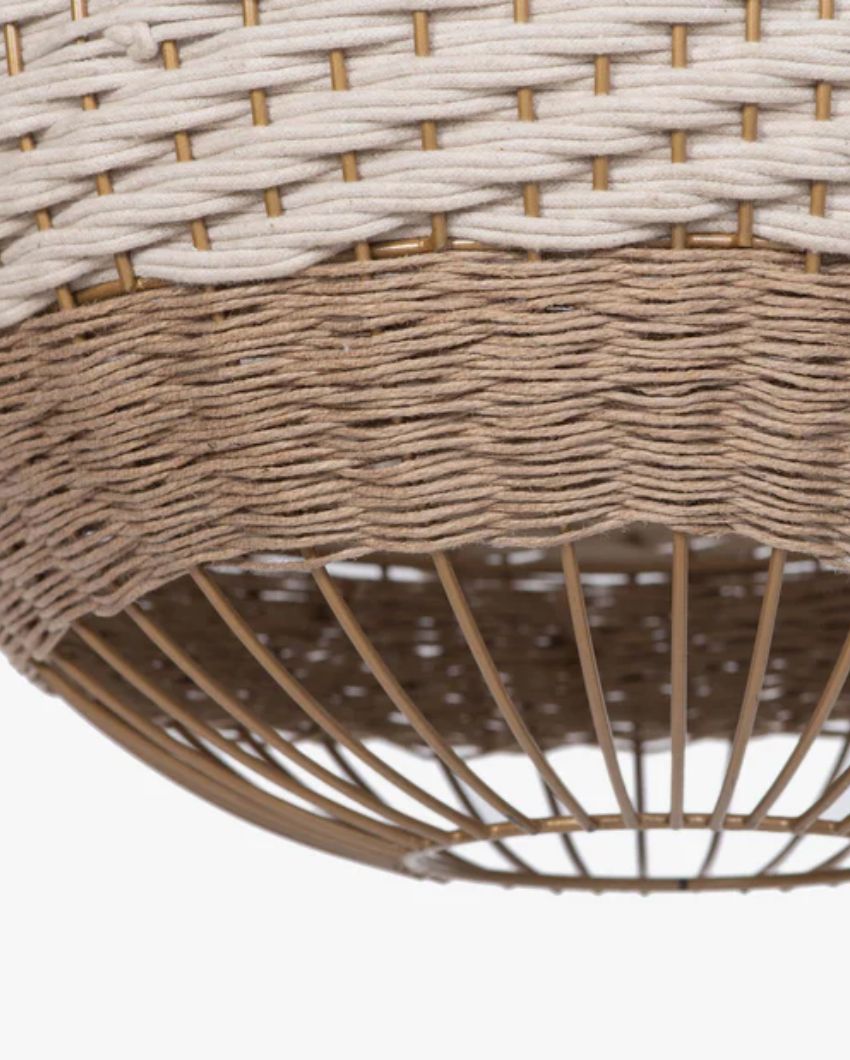 Woven Rattan Spherical Modern Hanging Lamp | 16 x 16 inches