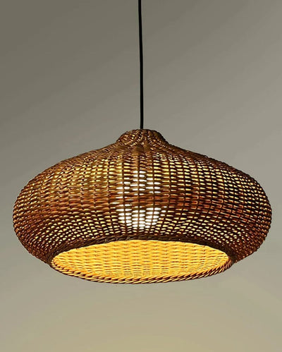 Willow Wicker Chandelier Japanese Pendant Light | 18 x 8 inches