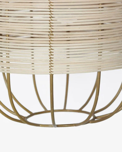 Henka Beige Rattan Natural Tall Hanging Lamp |10 x 20 inches