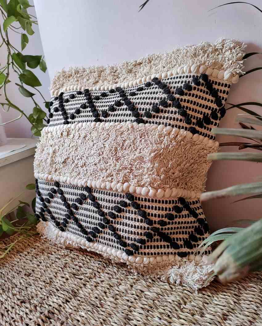 YinYang Love Cotton Jute Cushion Cover | 18 x 18 inches