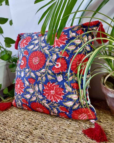 Banjara Soul Block Print Cotton Cushion Cover | 16 x 16 inches