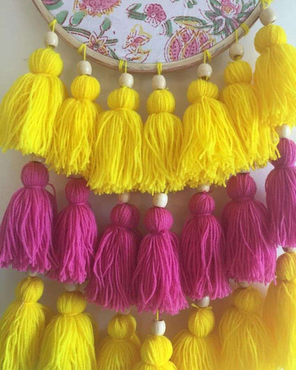 My happy Place Tasseled Dreamcatcher | 8 x 21 inches