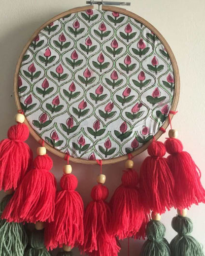 Fresh Dew Drops Tasseled Dreamcatcher | 8 x 21 inches