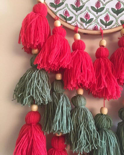 Fresh Dew Drops Tasseled Dreamcatcher | 8 x 21 inches