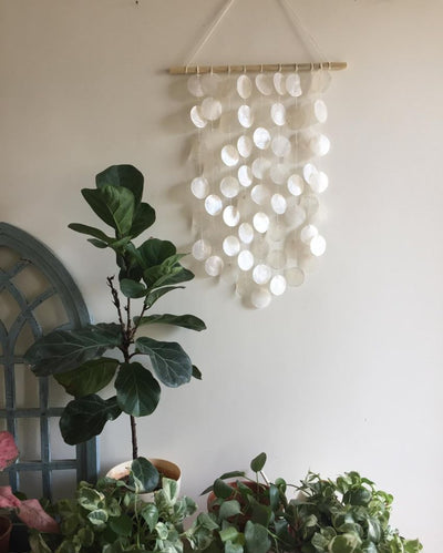 Lunar Abundance Capiz Shell Wind Chime | 16 x 22 inches
