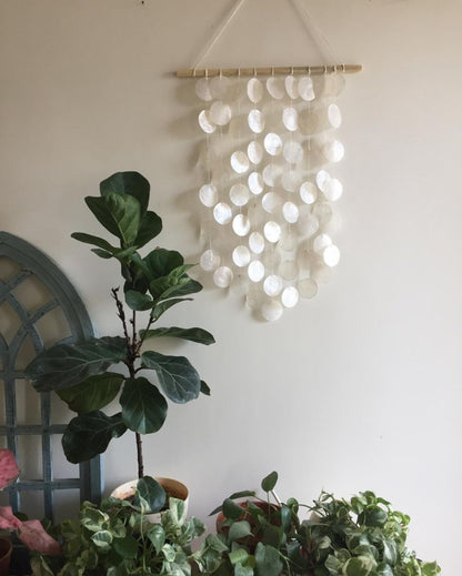 Lunar Abundance Capiz Shell Wind Chime | 16 x 22 inches