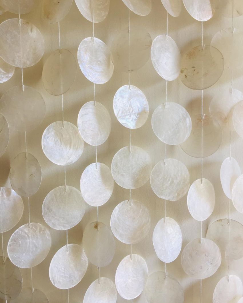 Lunar Abundance Capiz Shell Wind Chime | 16 x 22 inches