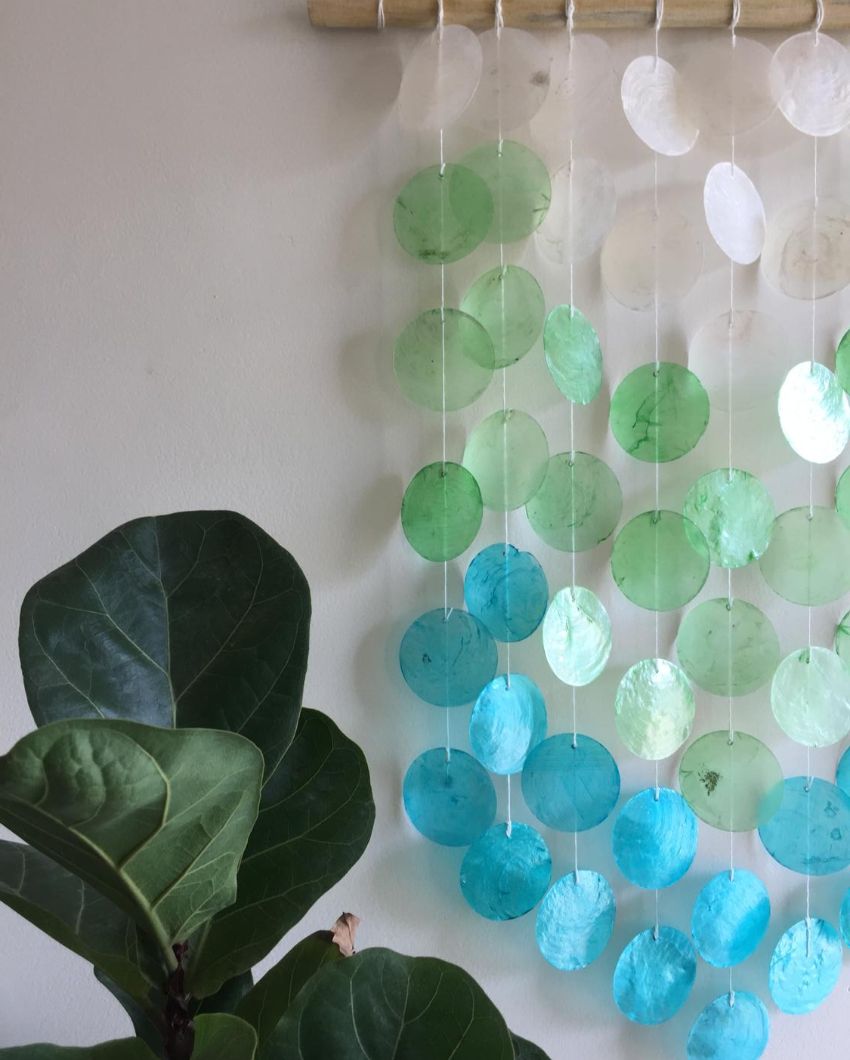 Lunar Abundance Capiz Shell Wind Chime | 16 x 22 inches