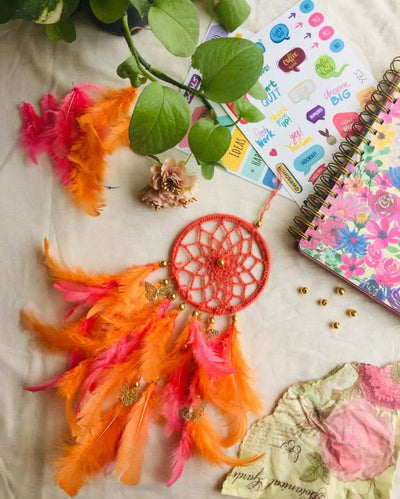 Good Vibes Feather & Beads Dreamcatcher | 4 x 12 inches
