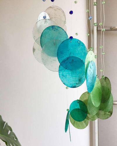 Heart Chakra Compassion Capiz Shell Wind Chime | 4 x 12 inches