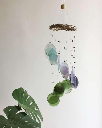 Crown Chakra Magic Capiz Shell Wind Chime | 4 x 12 inches