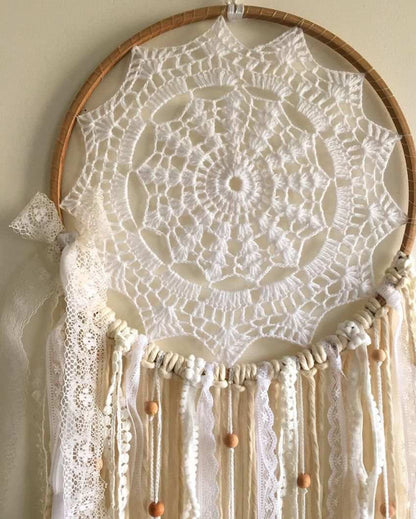 Like A Fairy tale  Feather & Beads Dreamcatcher | 12 x 30 inches
