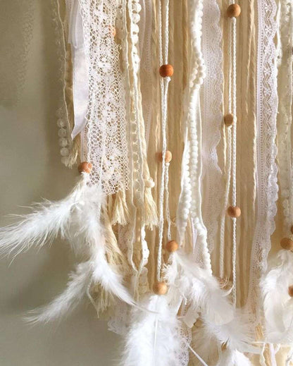 Like A Fairy tale  Feather & Beads Dreamcatcher | 12 x 30 inches