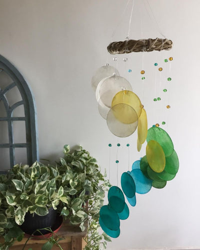Third Eye Guidance Capiz Shell Wind Chime | 4 x 12 inches
