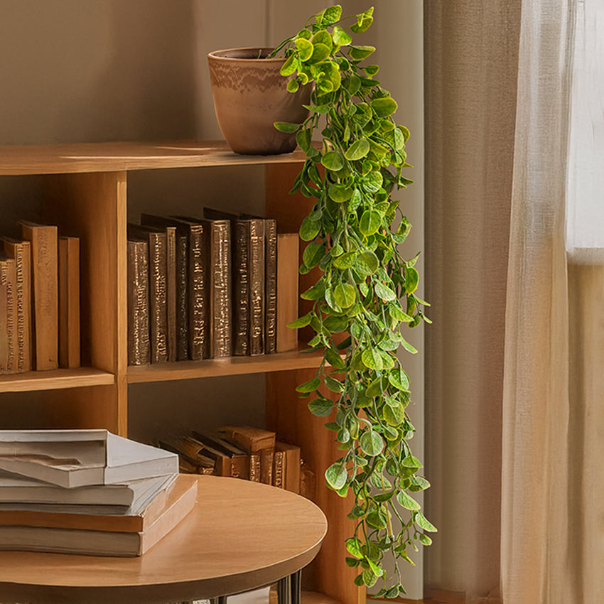 Graceful Artificial Potted Hanging Green Bush | Set of 2 | 2.8 feet