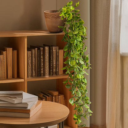 Graceful Artificial Potted Hanging Green Bush | Set of 2 | 2.8 feet