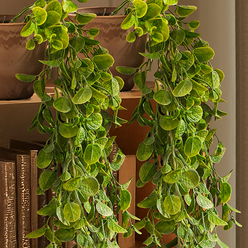 Graceful Artificial Potted Hanging Green Bush | Set of 2 | 2.8 feet
