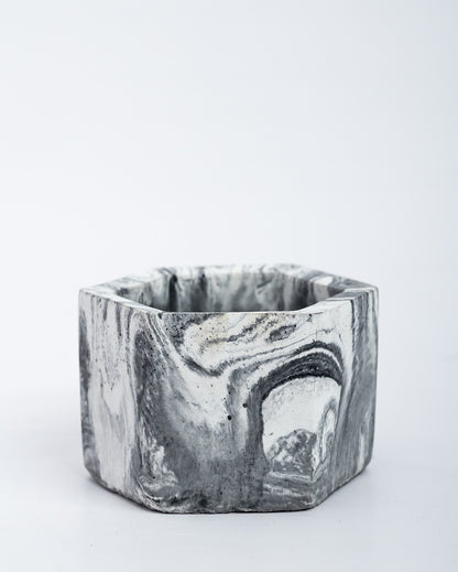 Geometric Clean Lines Hexo Concrete Ashtray | 4 x 4 x 2 inches