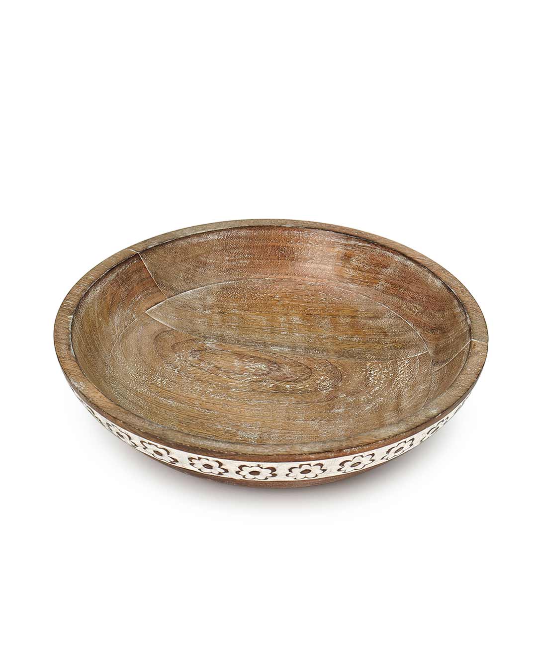 Flower Crafted Wooden Bowl