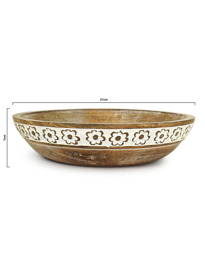 Flower Crafted Wooden Bowl