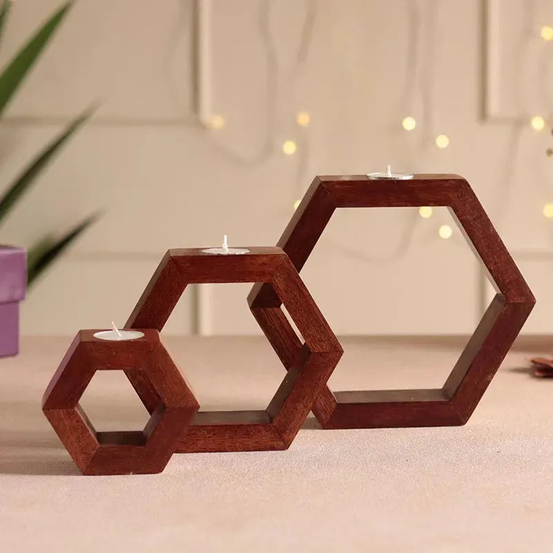 HexaGlow 3 piece Candle Holder