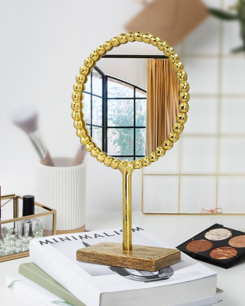 Mirror On Wood Base