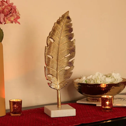 Golden Leaf Showpiece | 2 x 2 x 7 inches