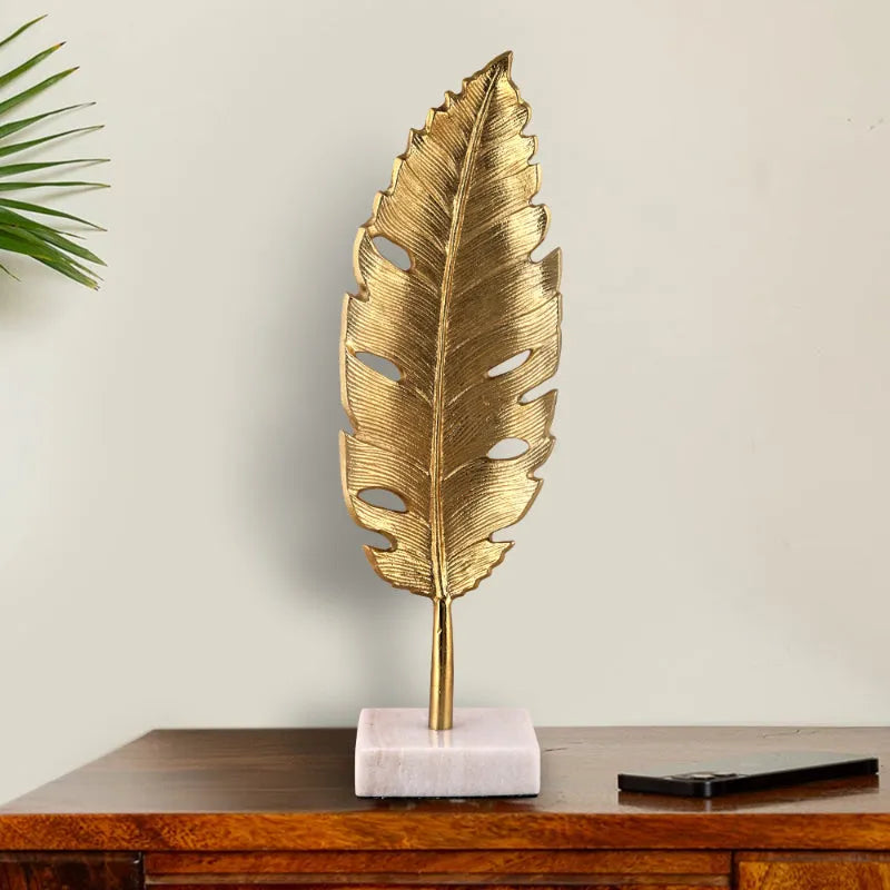 Golden Leaf Showpiece | 2 x 2 x 7 inches