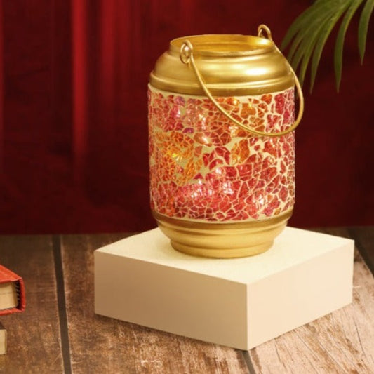 Gold & Red Mosaic Design Lantern