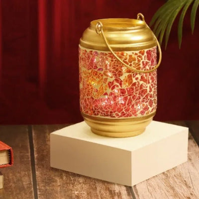 Gold & Red Mosaic Design Lantern