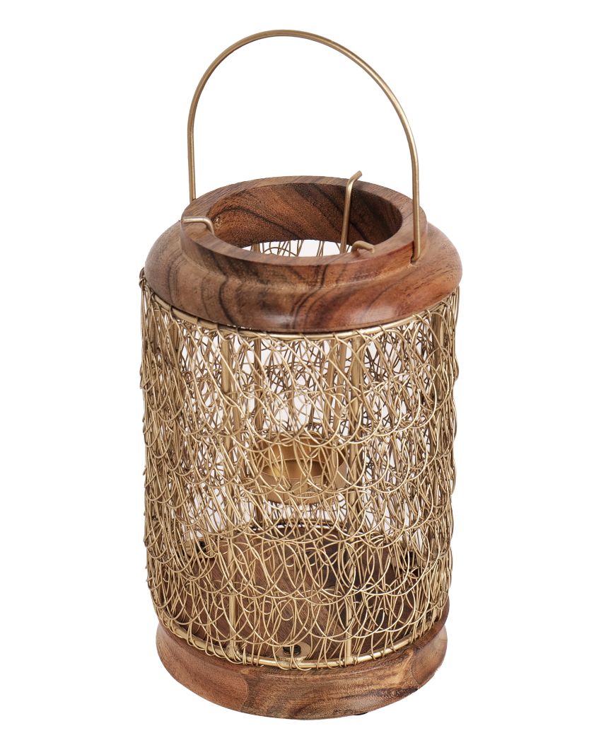 Unique Wood And Metal Design Lantern