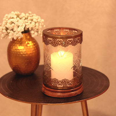 Etching Design Candle Stand | 5.25 x 8 inches