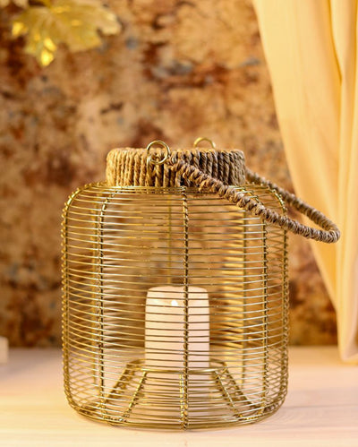 Modern Rope N Wire Lantern | 7 x 9 inches