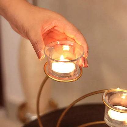 Golden Tea Lights Stand with Branches